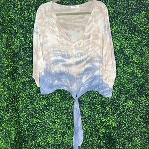 Tie front top by Hashttag size M v neck top